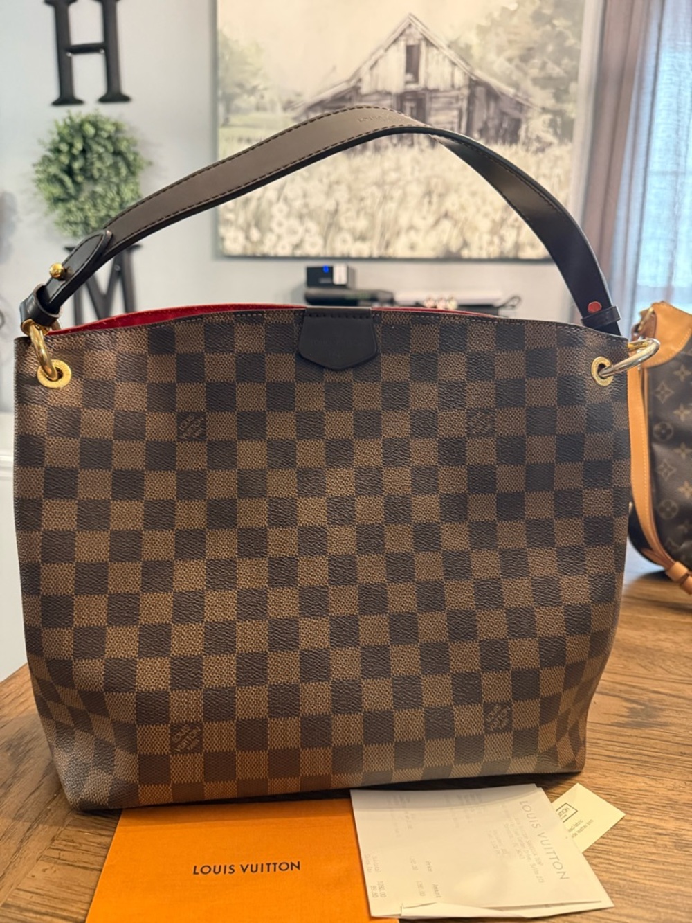 Louis Vuitton Brown Graceful pm Damier Canvas Shoulder bag. Great condition. - Picture 11 of 12